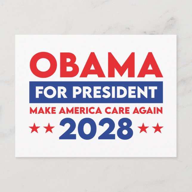 Barack Obama till president 2028: Gör Amerika om i Vykort (Framsida)