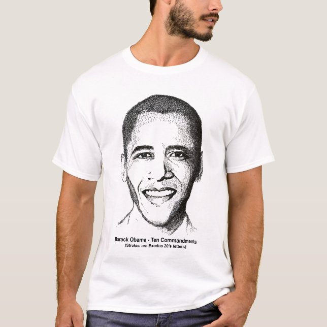 Barack Obama tio Commandments 2 sid skjortan Tee Shirt (Framsida)