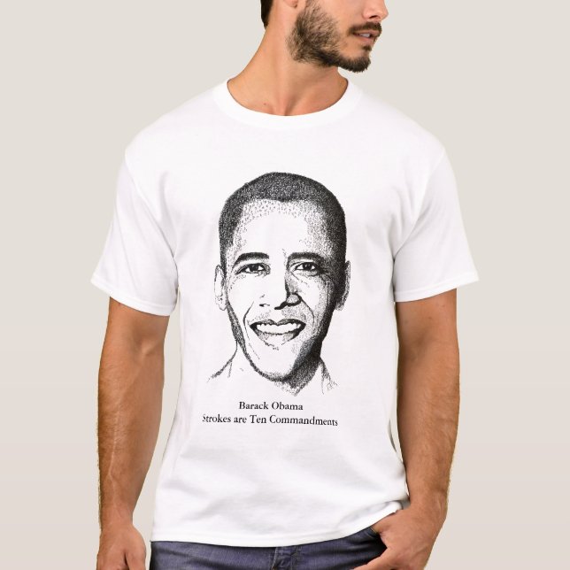 Barack Obama - tio Commandments Tee Shirt (Framsida)