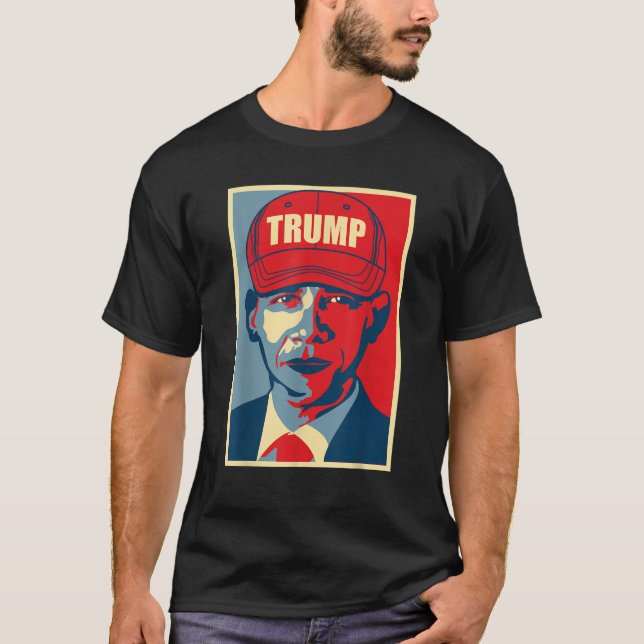 Barack Obama Trump Hat 2020 Valet MAGA T Shirt (Framsida)