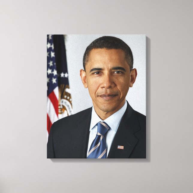 Barack Obama USA:s president Vita Huset Porträtt Canvastryck (Framsida)