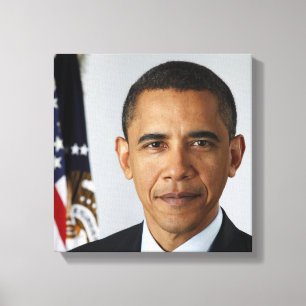 Barack Obama USA:s president Vita Huset Porträtt Canvastryck