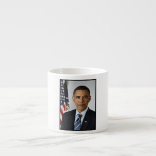 Barack Obama USA:s president Vita Huset Porträtt Espressomugg