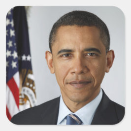 Barack Obama USA:s president Vita Huset Porträtt Fyrkantigt Klistermärke