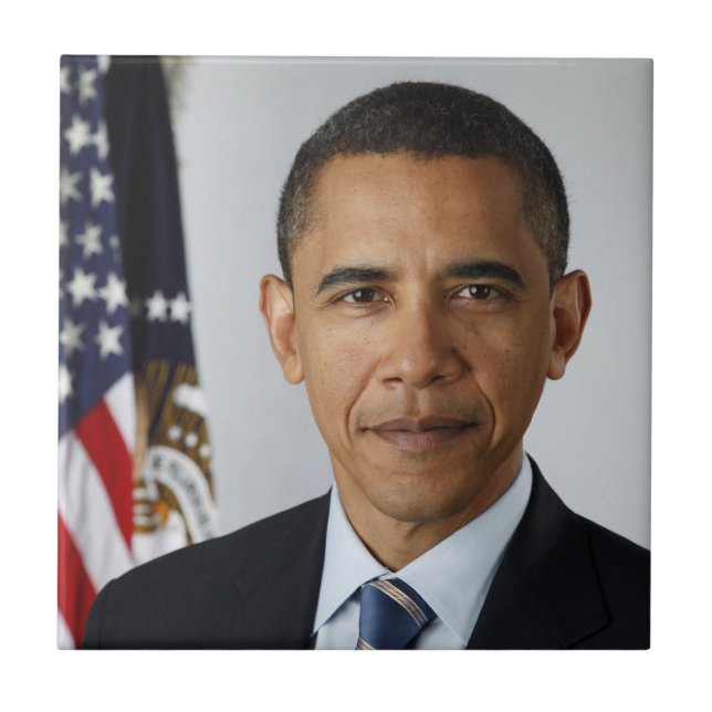 Barack Obama USA:s president Vita Huset Porträtt Kakelplatta (Framsidan)