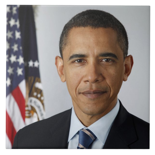 Barack Obama USA:s president Vita Huset Porträtt Kakelplatta (Framsidan)
