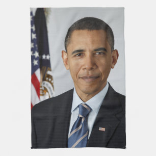 Barack Obama USA:s president Vita Huset Porträtt Kökshandduk