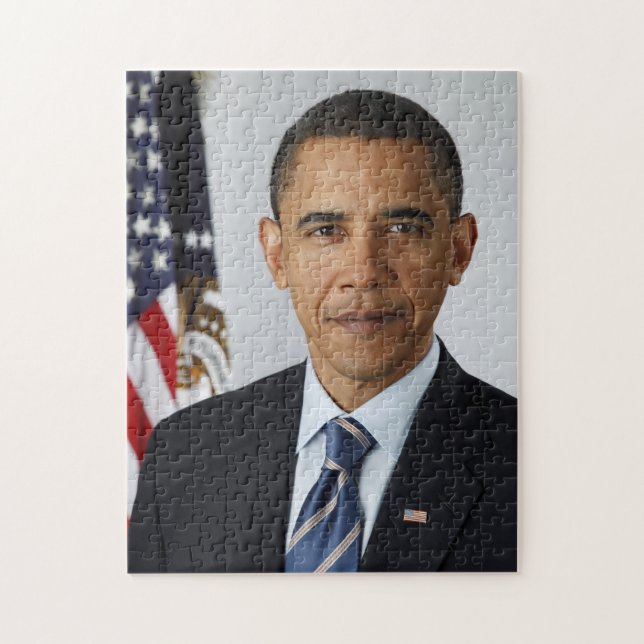 Barack Obama USA:s president Vita Huset Porträtt Pussel (Vertikal)