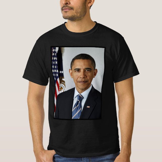 Barack Obama USA:s president Vita Huset Porträtt T Shirt (Framsida)