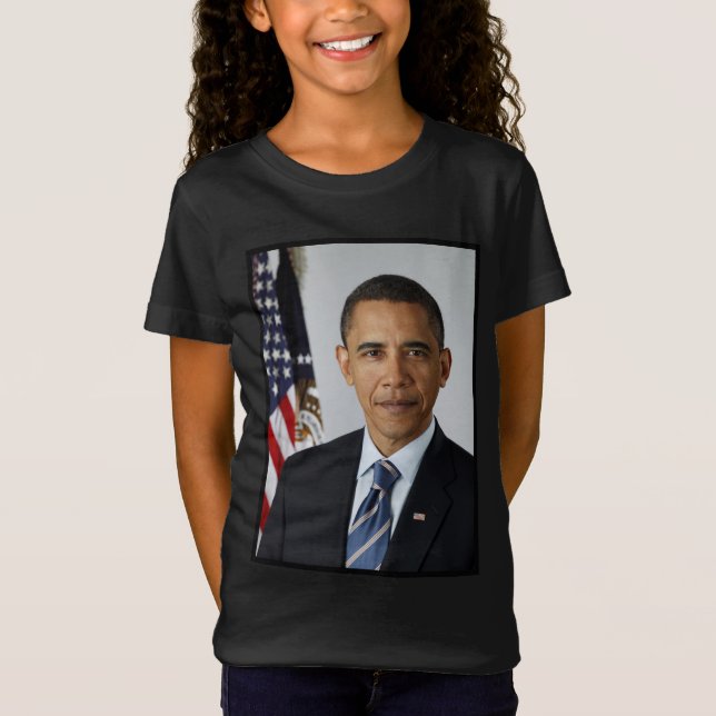 Barack Obama USA:s president Vita Huset Porträtt T Shirt (Framsida)