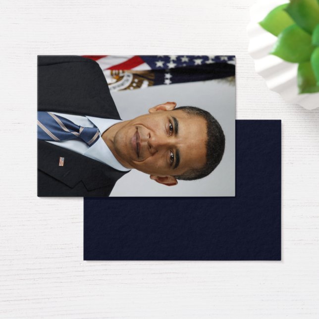 Barack Obama USA:s president Vita Huset Porträtt Visitkort (Skivbord)