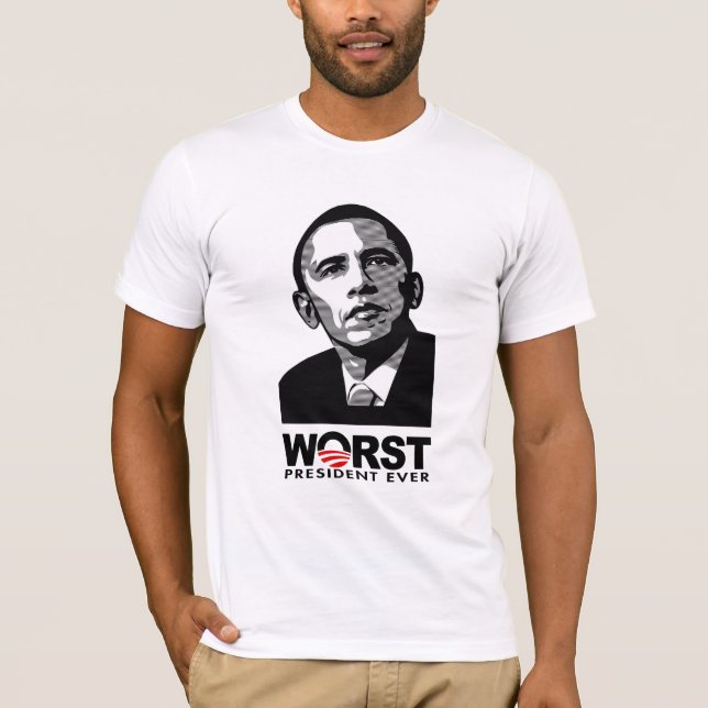 Barack Obama värst president någonsin T-shirt (Framsida)