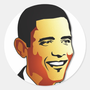 Barack Obama Vector Illustration Runt Klistermärke