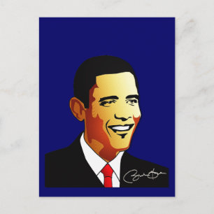 Barack Obama Vector Illustration Vykort