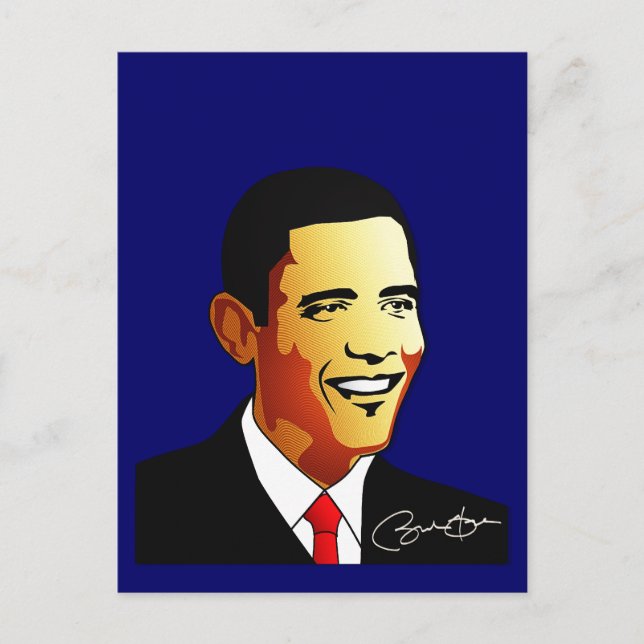 Barack Obama Vector Illustration Vykort (Framsida)