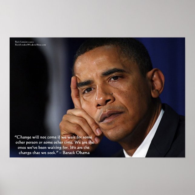Barack Obama vid "Change" Wisdom Quote Collecsible Poster (Framsidan)