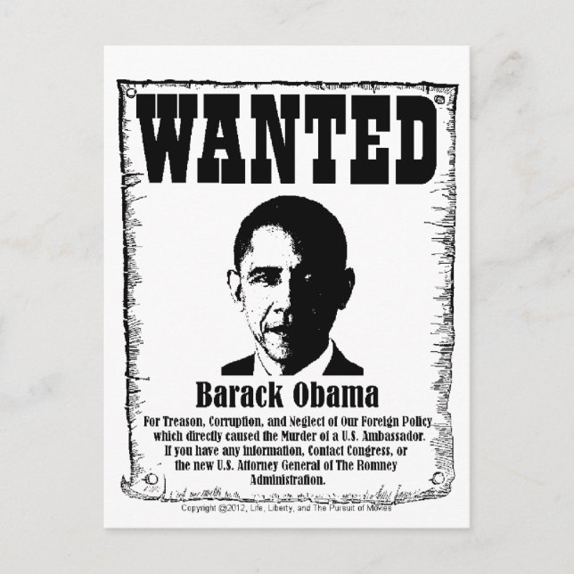 Barack Obama ville Poster Vykort (Framsida)