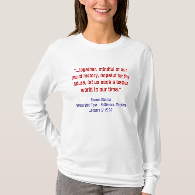 Barack Obama Whistle Stop Tal T-shirt (Framsida)