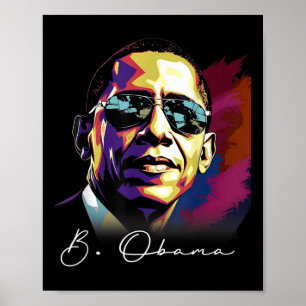 Barack Obamas president Porträtt Patrio Poster