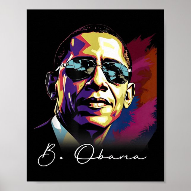 Barack Obamas president Porträtt Patrio Poster (Framsidan)