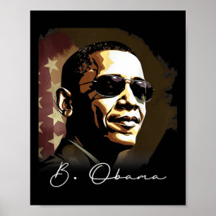 Barack Obamas president Porträtt Patrio Poster