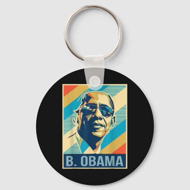 Barack Obamas president Retro Patriotic Nyckelring (Framsida)