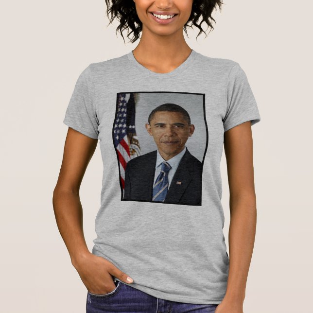 Barack Obamas presidentporträtt Tee (Framsida)