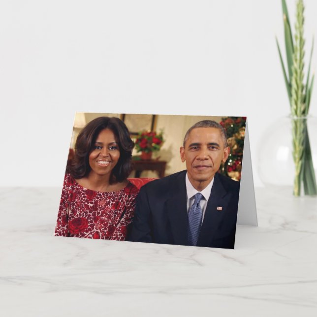 Barack och Michelle 2014 Jul - hälsningskort Helgkort (Framsida)