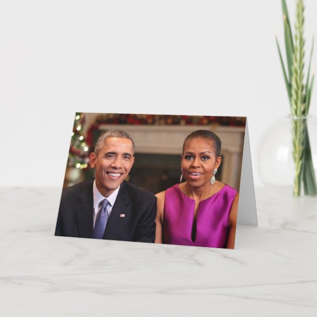 Barack och Michelle 2014 WA - hälsningskort Helgkort (Framsida)