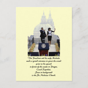 Barack och Michelle i Prag Vykort