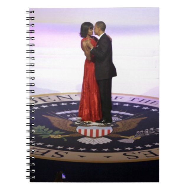 Barack och Michelle Obama Anteckningsbok Med Spiral (Framsidan)