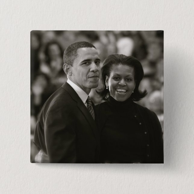 Barack och Michelle Obama Button Knapp (Framsida)