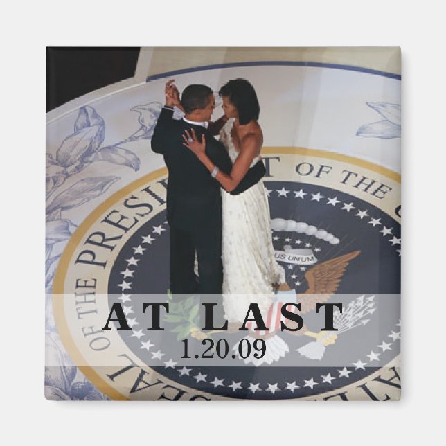 Barack och Michelle Obama Dancing Inaugural Boll Magnet (Framsidan)