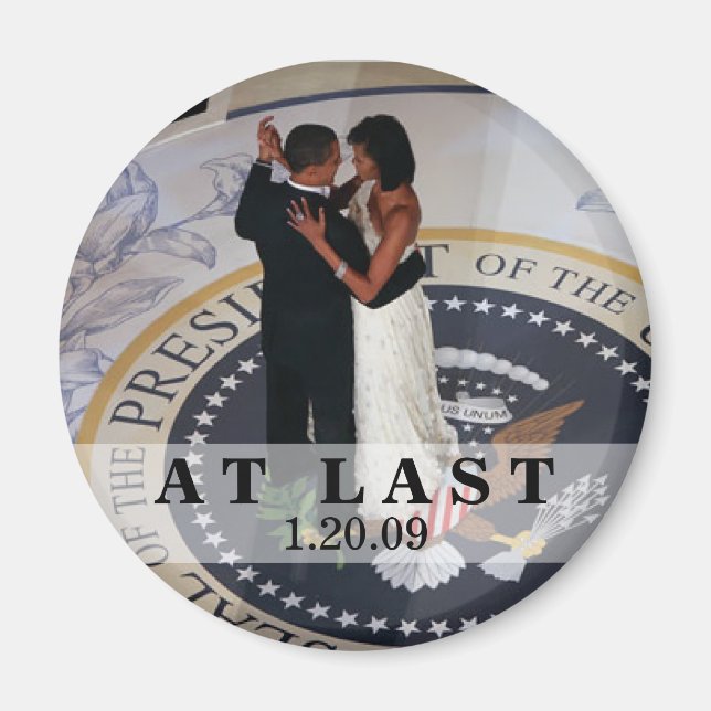 Barack och Michelle Obama Dancing vid Inaugural Ba Magnet (Framsidan)