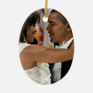 Barack och Michelle Obama Julgransprydnad Keramik