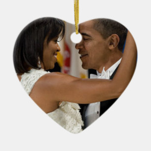 Barack och Michelle Obama Julgransprydnad Keramik