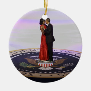 Barack och Michelle Obama Julgransprydnad Keramik