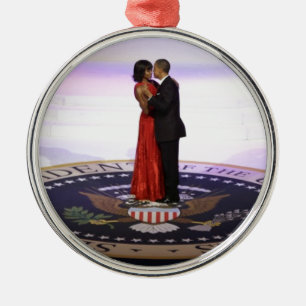 Barack och Michelle Obama Julgransprydnad Metall