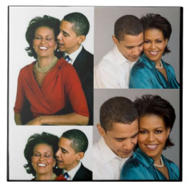 BARACK OCH MICHELLE OBAMA KAKELPLATTA