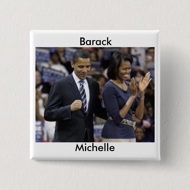 Barack och Michelle Obama knäppas Knapp (Framsida)