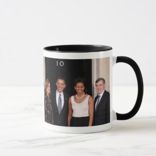 BARACK OCH MICHELLE OBAMA PÅ 10 DOWNING STREET MUGG