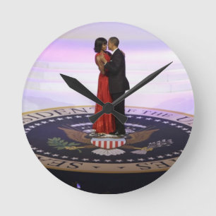 Barack och Michelle Obama Rund Klocka