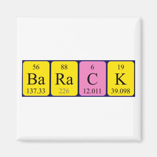 Barack Periodiska magnet bord namn (Framsidan)
