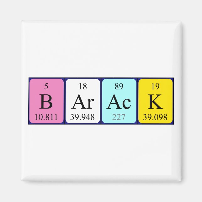 Barack Periodiska magnet bord namn (Framsidan)