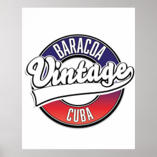 Baracoa cuba vintage logotyp poster