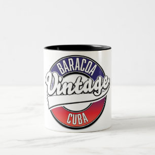 Baracoa cuba vintage logotyp Två-Tonad mugg