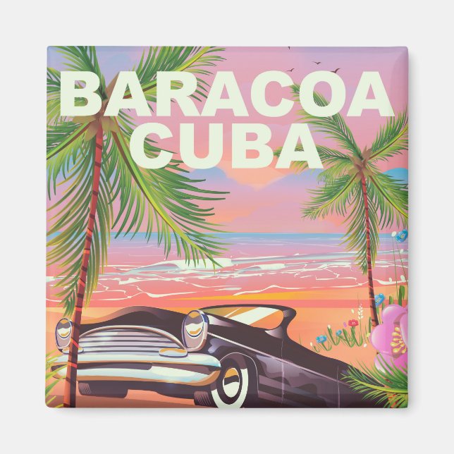 Baracoa Kuba resa affisch Magnet (Framsidan)