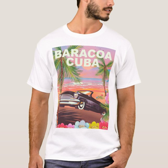 Baracoa Kuba resa affisch T-shirt (Framsida)