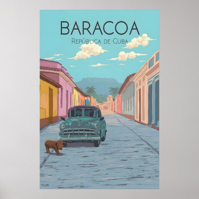 Baracoa Kuba Reseskylt Poster (Framsidan)