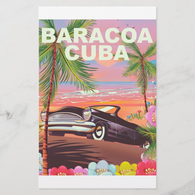 Baracoa Kubas automatiska reseaffisch Brevpapper (Framsida)